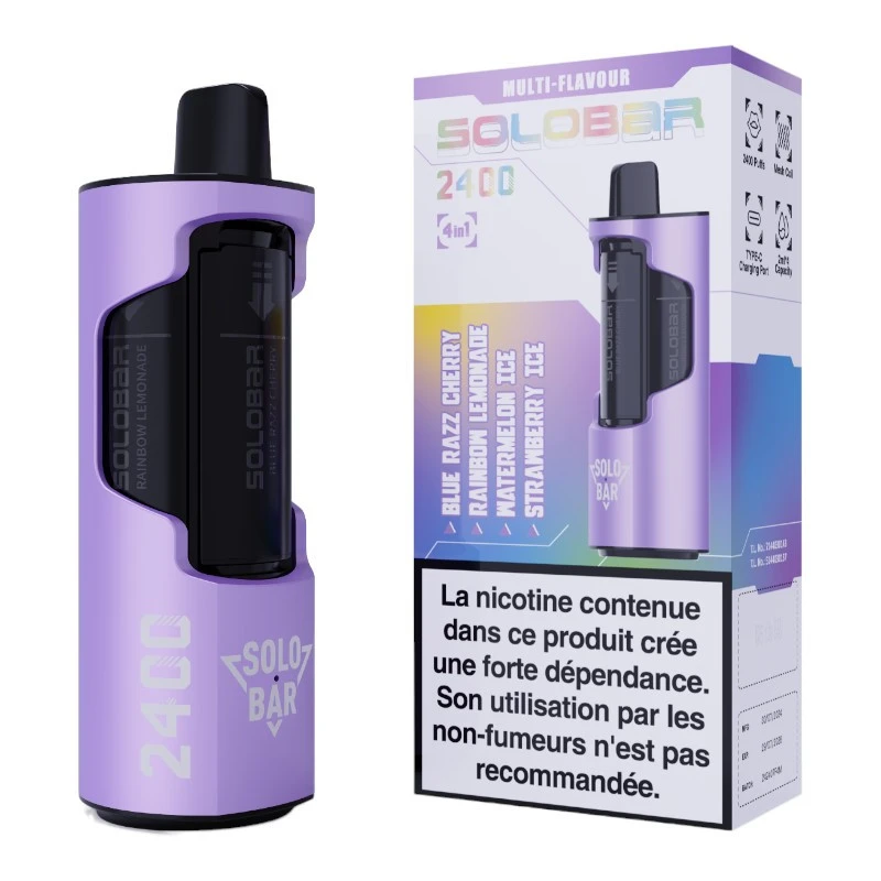 Kit Solobar 2400 4en1 (+ Pod 2ml 20mg) Solobar 2 Kit Solobar 2400 4en1 (+ Pod 2ml 20mg) Solobar – Image 2
