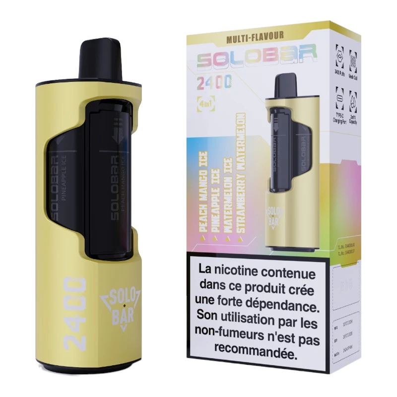 Kit Solobar 2400 4en1 (+ Pod 2ml 20mg) Solobar 4 Kit Solobar 2400 4en1 (+ Pod 2ml 20mg) Solobar – Image 4