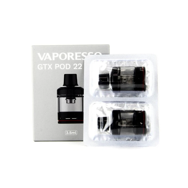Pack De 2 Cartouches GTX Pod 22 3,5ml Vaporesso 1 Pack De 2 Cartouches GTX Pod 22 3,5ml Vaporesso