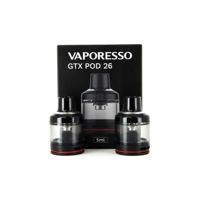 Pack De 2 Cartouches GTX Pod 26 5ml Vaporesso 1 Pack De 2 Cartouches GTX Pod 26 5ml Vaporesso