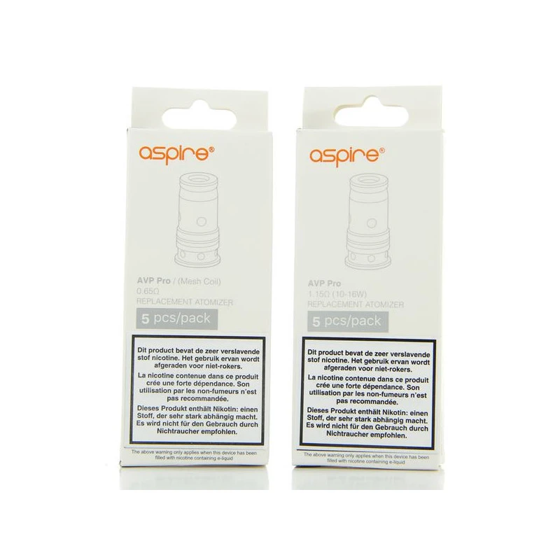 Pack De 5 Résistances AVP Pro Aspire 1 Pack De 5 Résistances AVP Pro Aspire