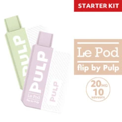 Starter Kit Pod Flip 500mah Blanc + Cartouche 2ml Pulp - 20mg